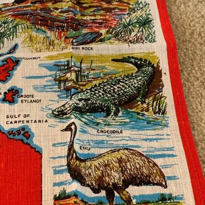 Vintage Australian Outback Northern Territory Tea Towel Kitchen Hand Towel SHIPS FREE!