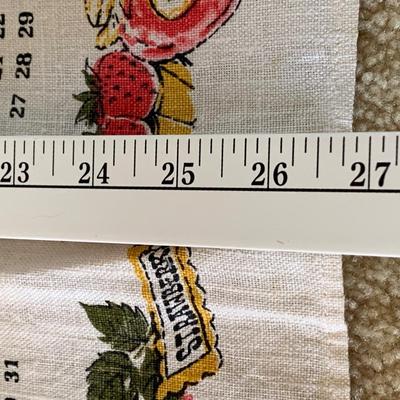 1967 Strawberry Calendar Tea Towel SHIPS FREE