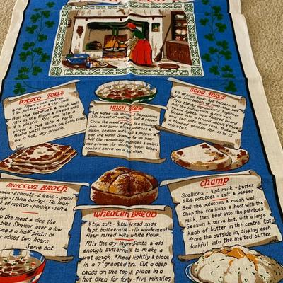 Fingal Designed Irish Tea Towel Traditional Recipes SHIPS FREE