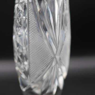 Vintage Cystal Vase with Faceted Edges