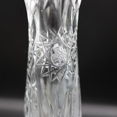 Vintage Cystal Vase with Faceted Edges