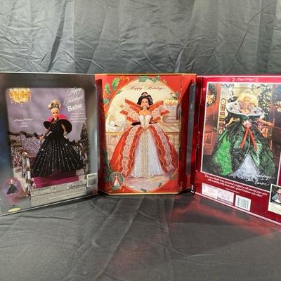 Happy Holidays Barbies, 1995, 1997, 1998