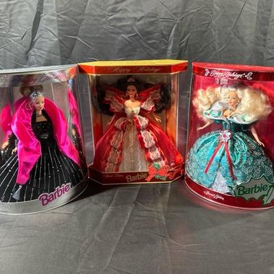Happy Holidays Barbies, 1995, 1997, 1998