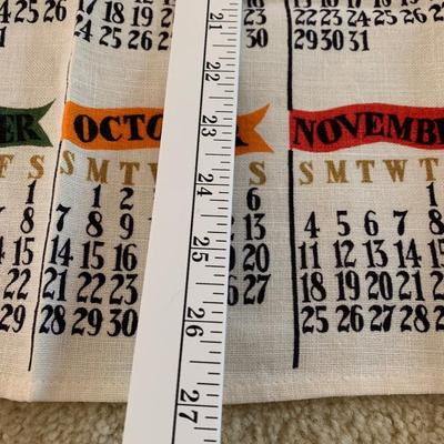 1962 Lois Long Good Fortune Designed Calendar Tea Towel SHIPS FREE