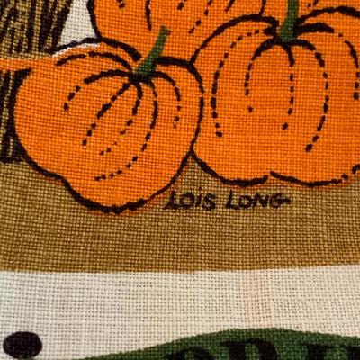 1962 Lois Long Good Fortune Designed Calendar Tea Towel SHIPS FREE