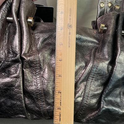 B Makowski Bronze leather handbag NWT