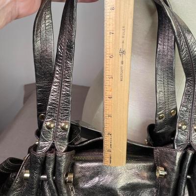 B Makowski Bronze leather handbag NWT