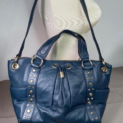 Michael Kors navy leather handbag New!