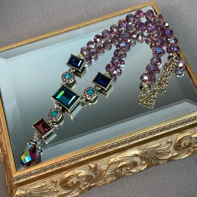 Heidi Daus Purple crystal Y Necklace