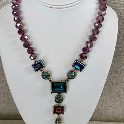 Heidi Daus Purple crystal Y Necklace