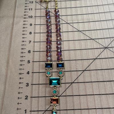 Heidi Daus Purple crystal Y Necklace