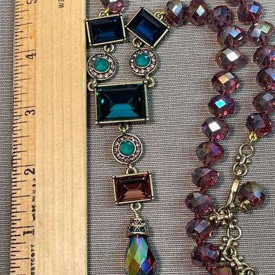 Heidi Daus Purple crystal Y Necklace