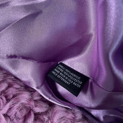 Fun Purple Montanaco Faux Persian Lamb Jacket XL