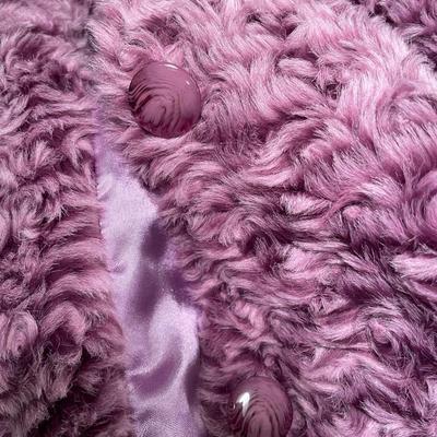 Fun Purple Montanaco Faux Persian Lamb Jacket XL
