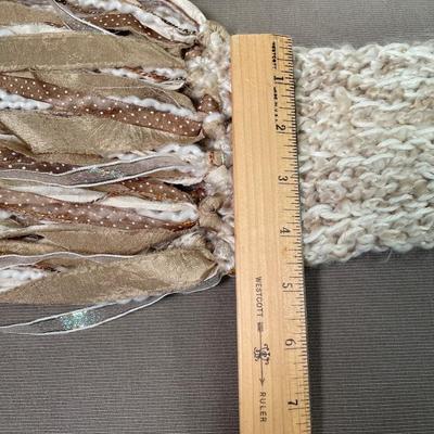 Cream and tan ribbon scarf
