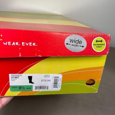 9.5 Wide tall black boots NIB