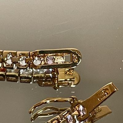 925 Sterling Silver Vermeil Sapphire Bracelet