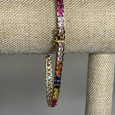925 Sterling Silver Vermeil Sapphire Bracelet