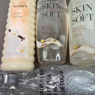 Avon bubble bath, Skin So Soft bath oil and shower gel