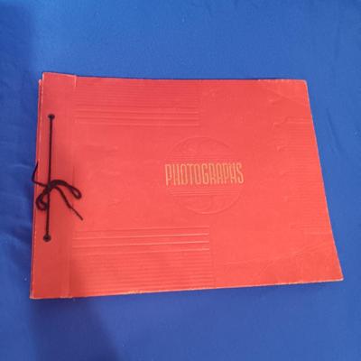 2 OLD GROUP PHOTOS, PHOTO ALBUM FILLED WITH PICTURES AND A SCRAP BOOK WITH A FEW PAGES FILLED