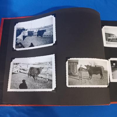 2 OLD GROUP PHOTOS, PHOTO ALBUM FILLED WITH PICTURES AND A SCRAP BOOK WITH A FEW PAGES FILLED