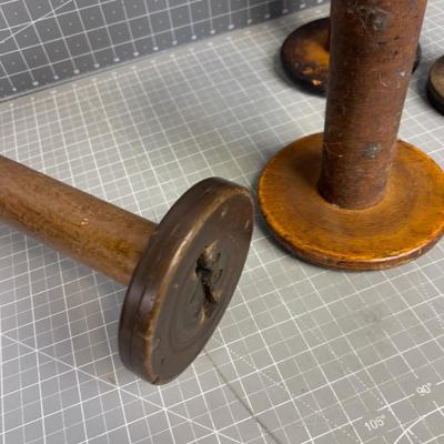 (4) Large ANTIQUE SPOOLS