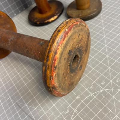 (4) Large ANTIQUE SPOOLS