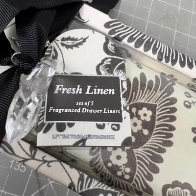 4 Black & White Drawer Liners 