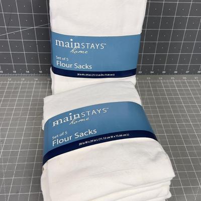 2 Sets of 5 Four Sack Dish Towels 