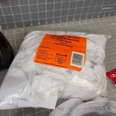 SHOOTING Lot: Hearing Protection, Cleaning Patches, Safety Glasses, Gun Cleaning