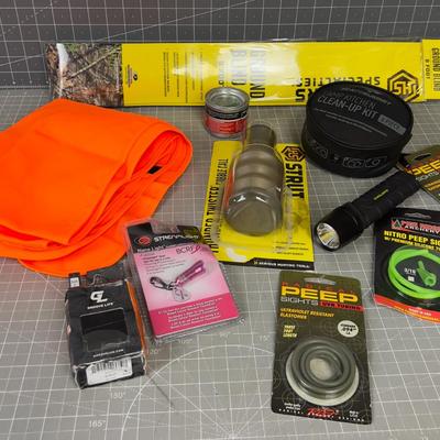 Misc. Out Door GEAR: Flash light, Turkey Call, Ground Cloth