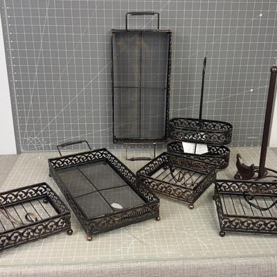 Metal Napkin Holders and Serving Basket
