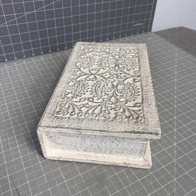 White Carved Wood Boxes, nested