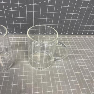 2 Fabulous GLASS Coffee Cups 