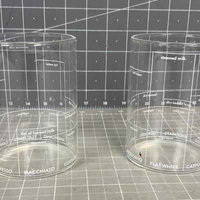 2 Fabulous GLASS Coffee Cups 