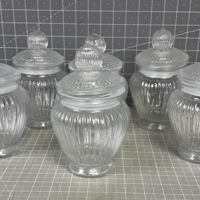 6 Apothecary Jars, with Lids