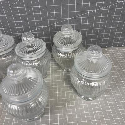6 Apothecary Jars, with Lids