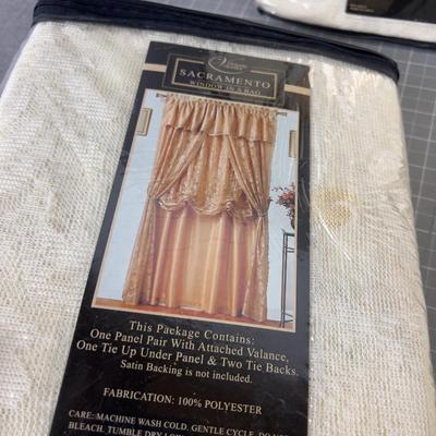 6 NEW Curtain Panels Gauze off White