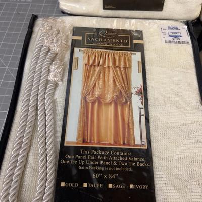 6 NEW Curtain Panels Gauze off White