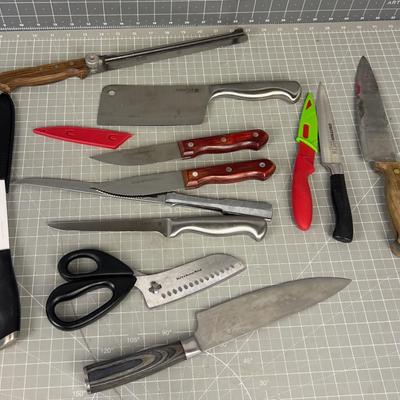 Kitchen Knives, Cleavers, Etc., 