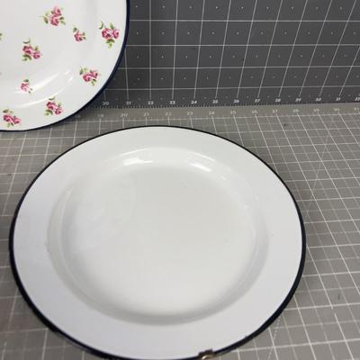 (3) Enamel Plates 