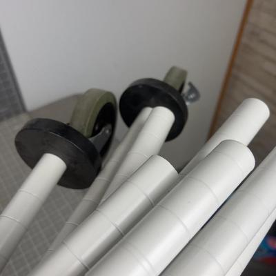 WHITE Bakers Rack with Wheels