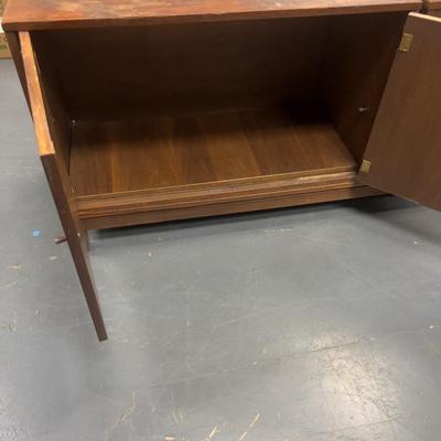 Walnut Platform Cabinet Mid Century Modern 