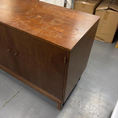 Walnut Platform Cabinet Mid Century Modern 