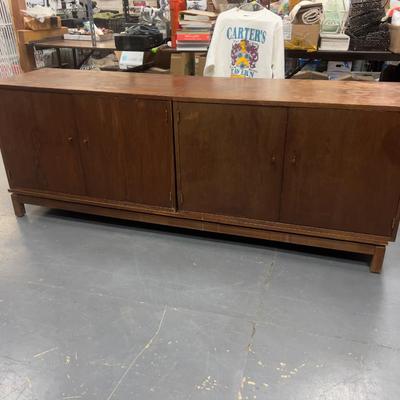 Walnut Platform Cabinet Mid Century Modern 