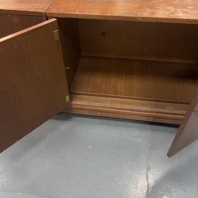 Walnut Platform Cabinet Mid Century Modern 