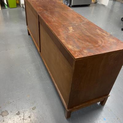 Walnut Platform Cabinet Mid Century Modern 
