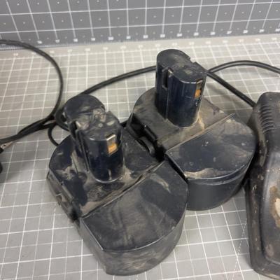 Battery, Charger and Cordless Drill 