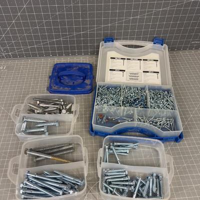 Screws and Bolts in Small Bins ALL NEW 