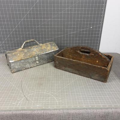 A Wood and A Metal Tool Tote
